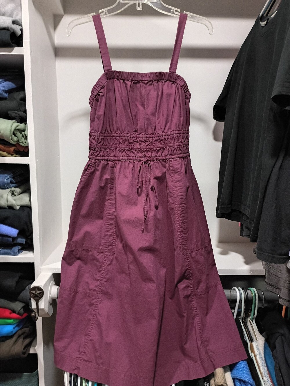100% Cotton Universal Thread Purple Spaghetti Strap Midi Dress